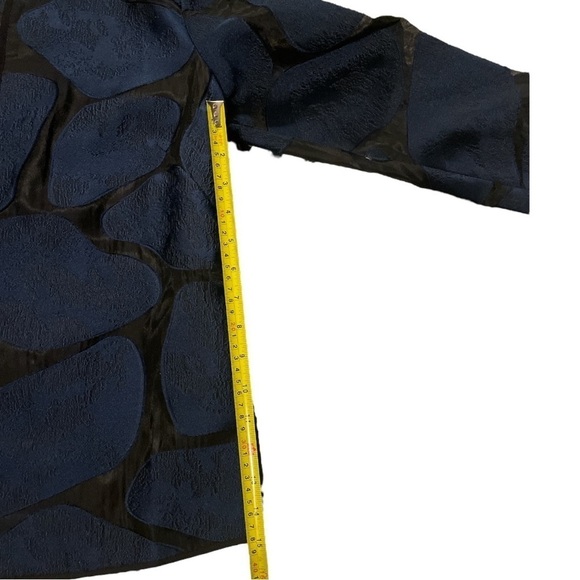 NWT Giraffe-Print Organza Jacquard Jacket | Blue/Black | Sz 0 - Picture 7 of 9